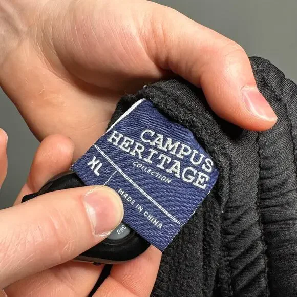 Vintage Y2K Wisconsin Badgers Sweatpants Mens XL Baggy Fit Jet Black Joggers - Picture 4 of 4